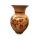 Beige ceramic vase with vintage brown flower decor