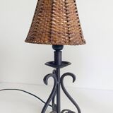 Mid-20th Century Spanish Hand-Forged Wrought Iron Table Lamps