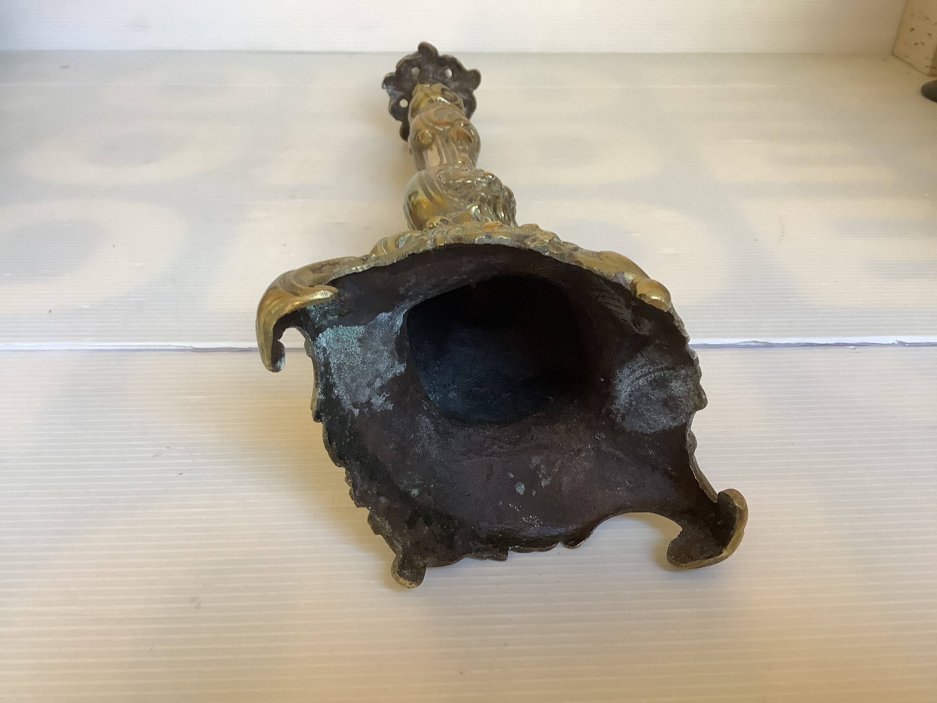 Large worked bronze candlestick