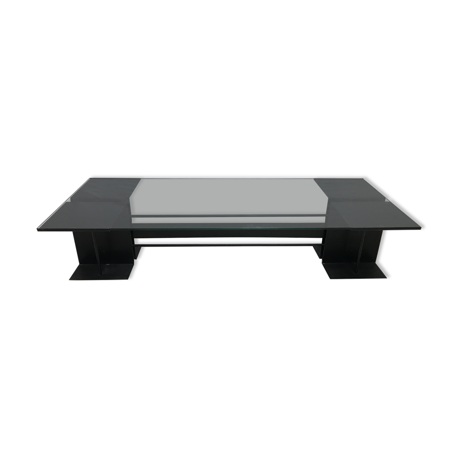 Steel and glass coffee table