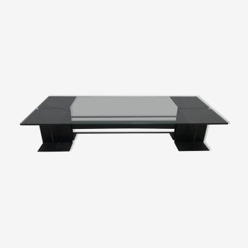 Steel and glass coffee table