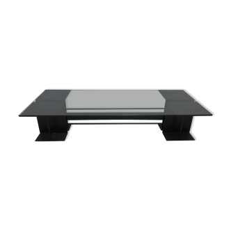 Table basse acier et verre