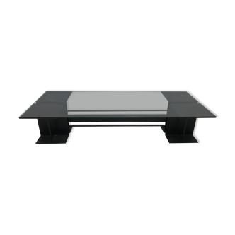 Steel and glass coffee table