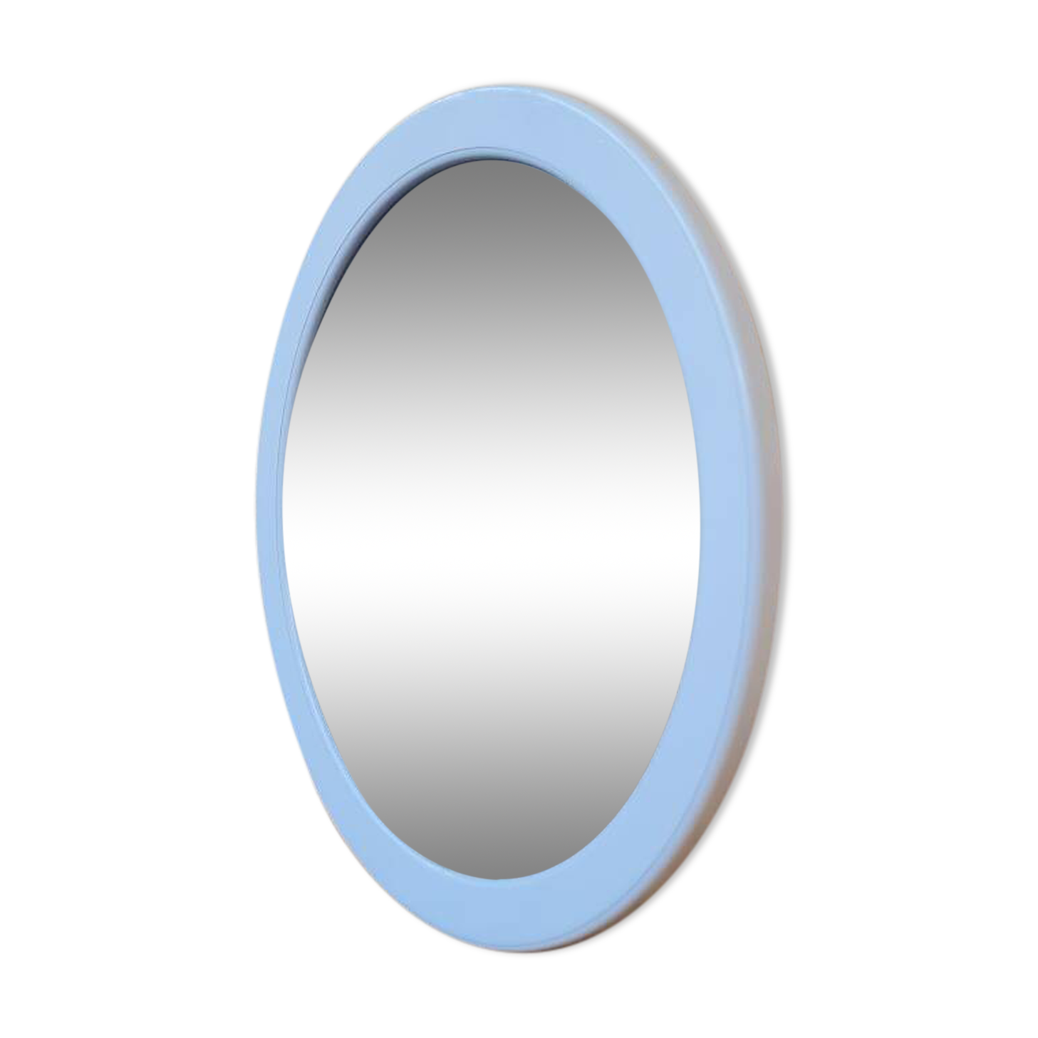 Round white plastic mirror, 1970s