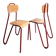 Rare pair of chairs in red tubular metal and wood  Vintage 1960