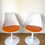 Space age 70s swivel tulip foot chairs