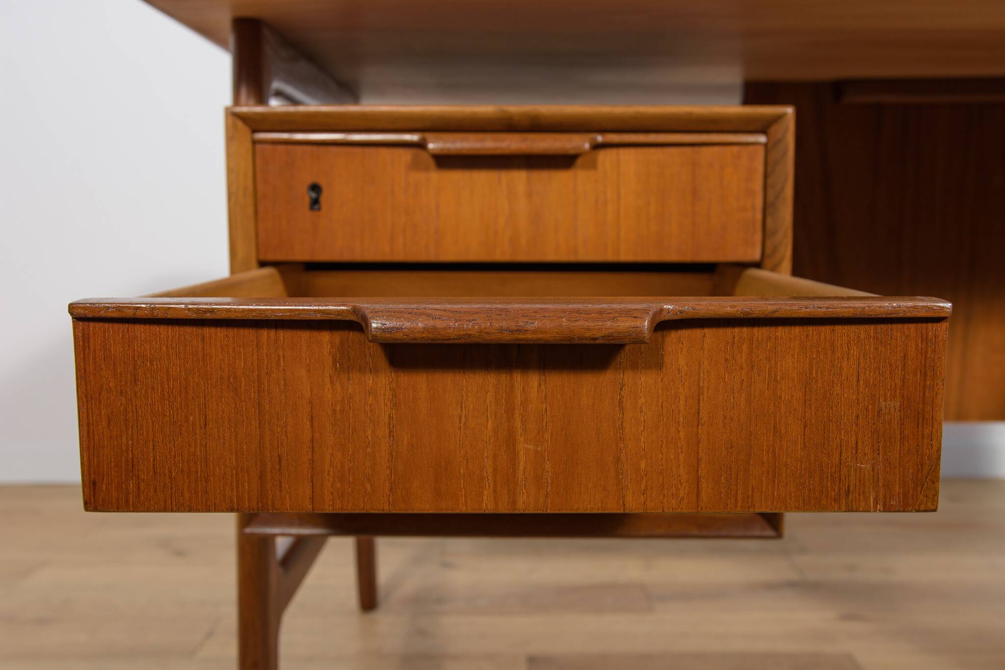 Mid-Century Model 75 Freestanding Teak Desk from Omann Jun, Denmark, 1950s