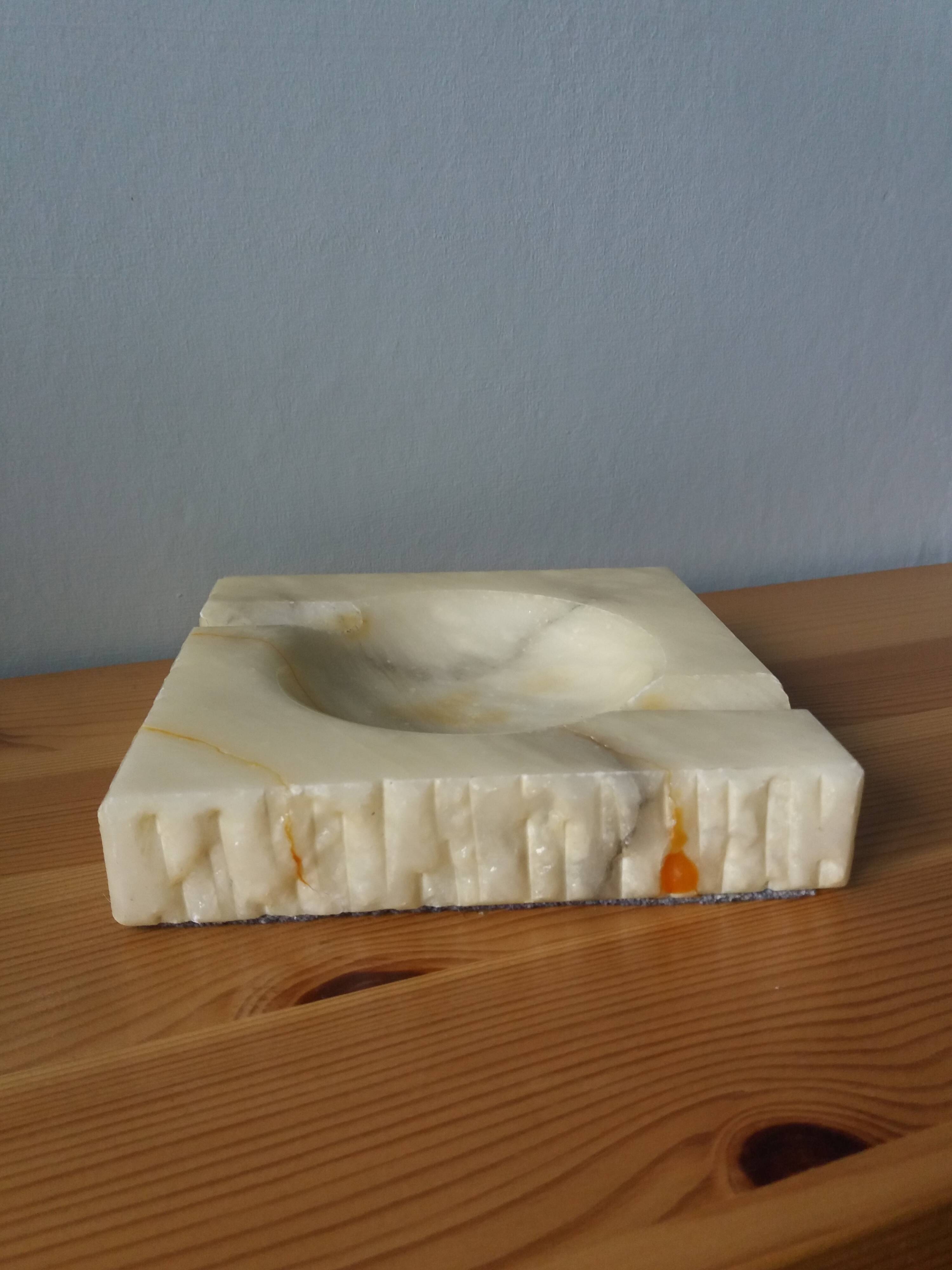 Marble or alabaster ashtray