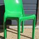 Set of 4 green Selene Magistretti chairs.