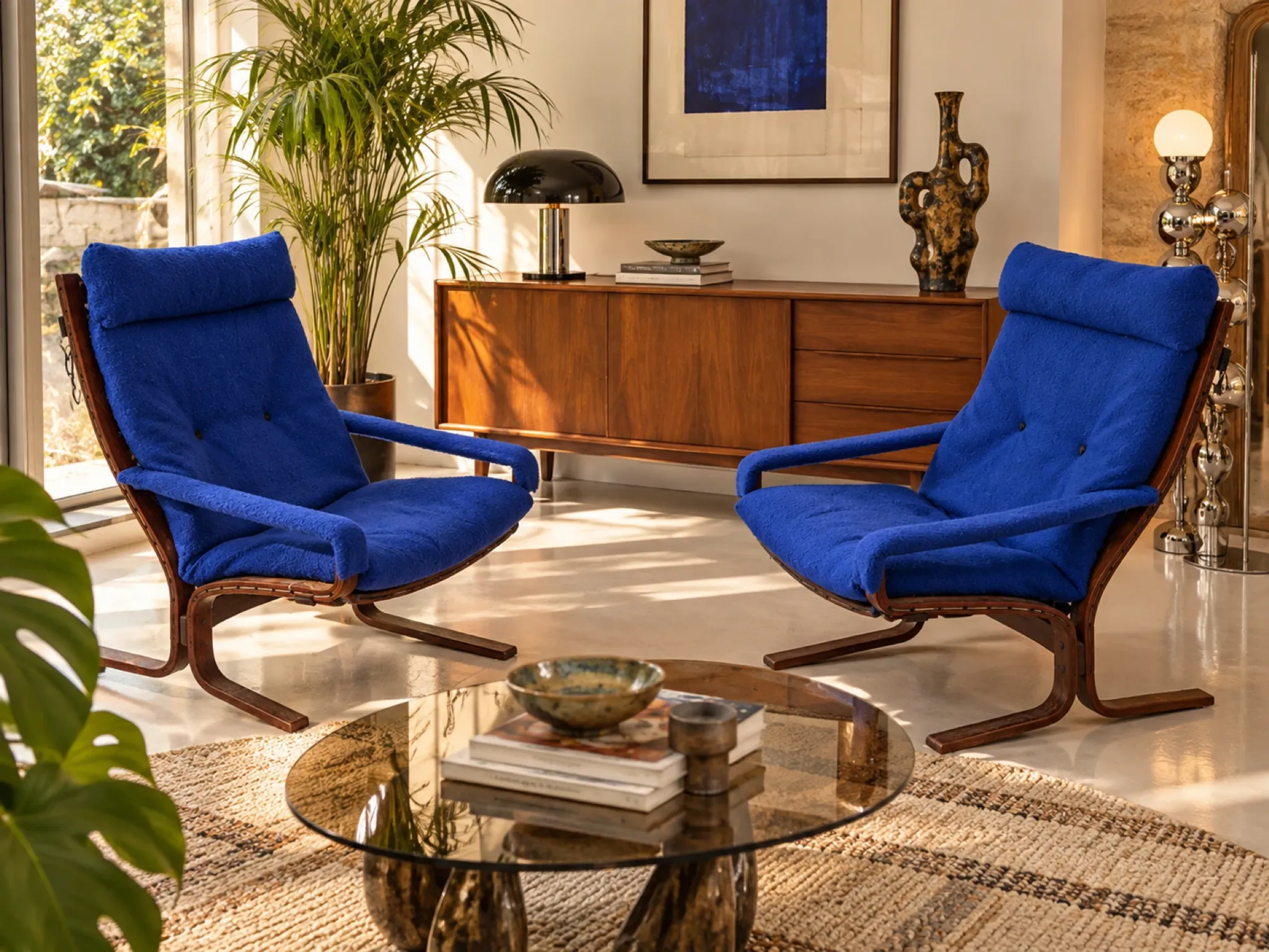 Pair of Siesta armchairs by Ingmar Relling, vintage Scandinavian design.