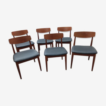 6 scandinavian chairs in solid mahogany