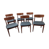 6 scandinavian chairs in solid mahogany