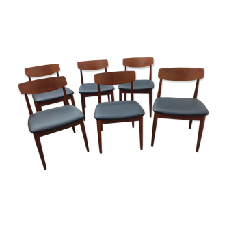 6 scandinavian chairs in solid mahogany