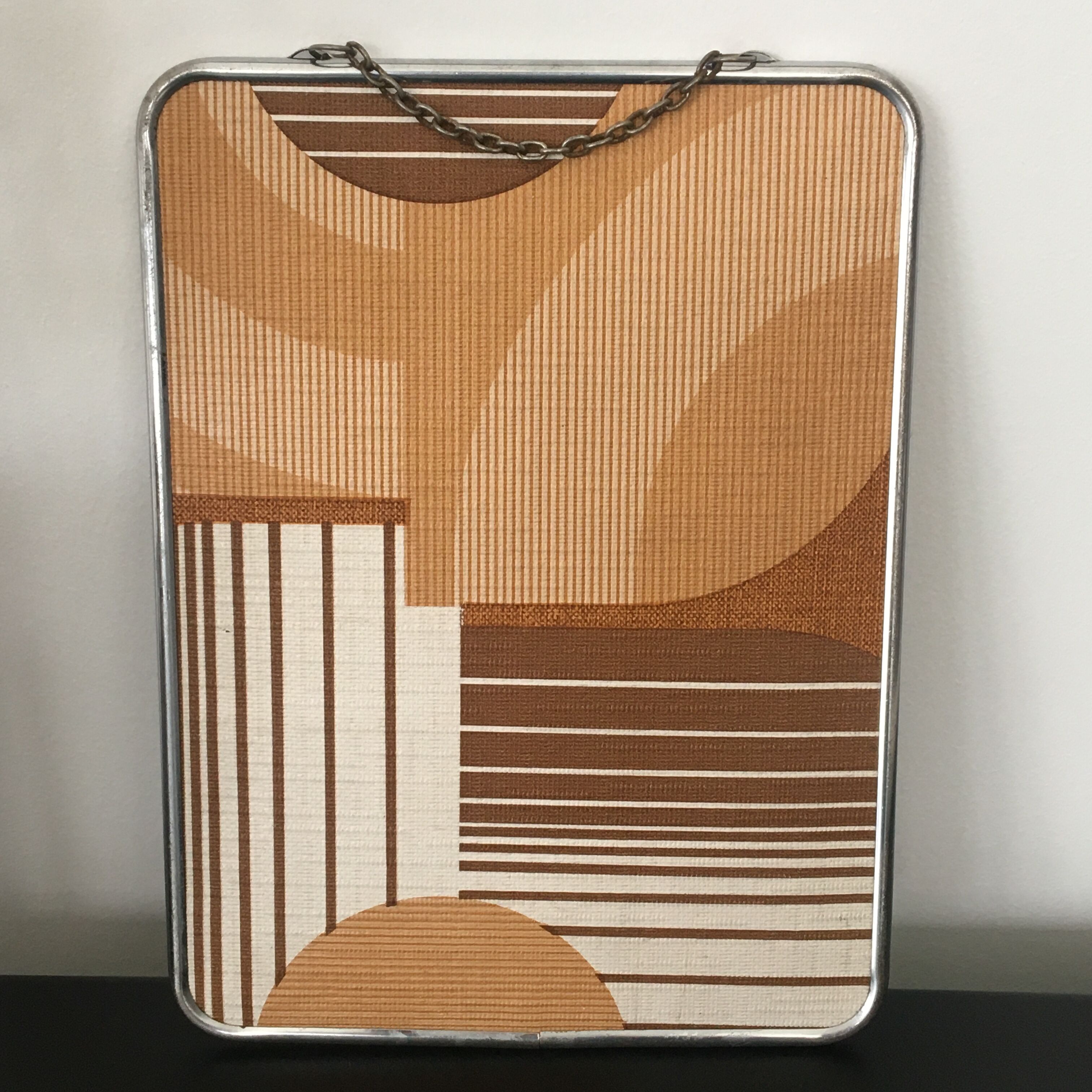 Barber mirror back vintage paper