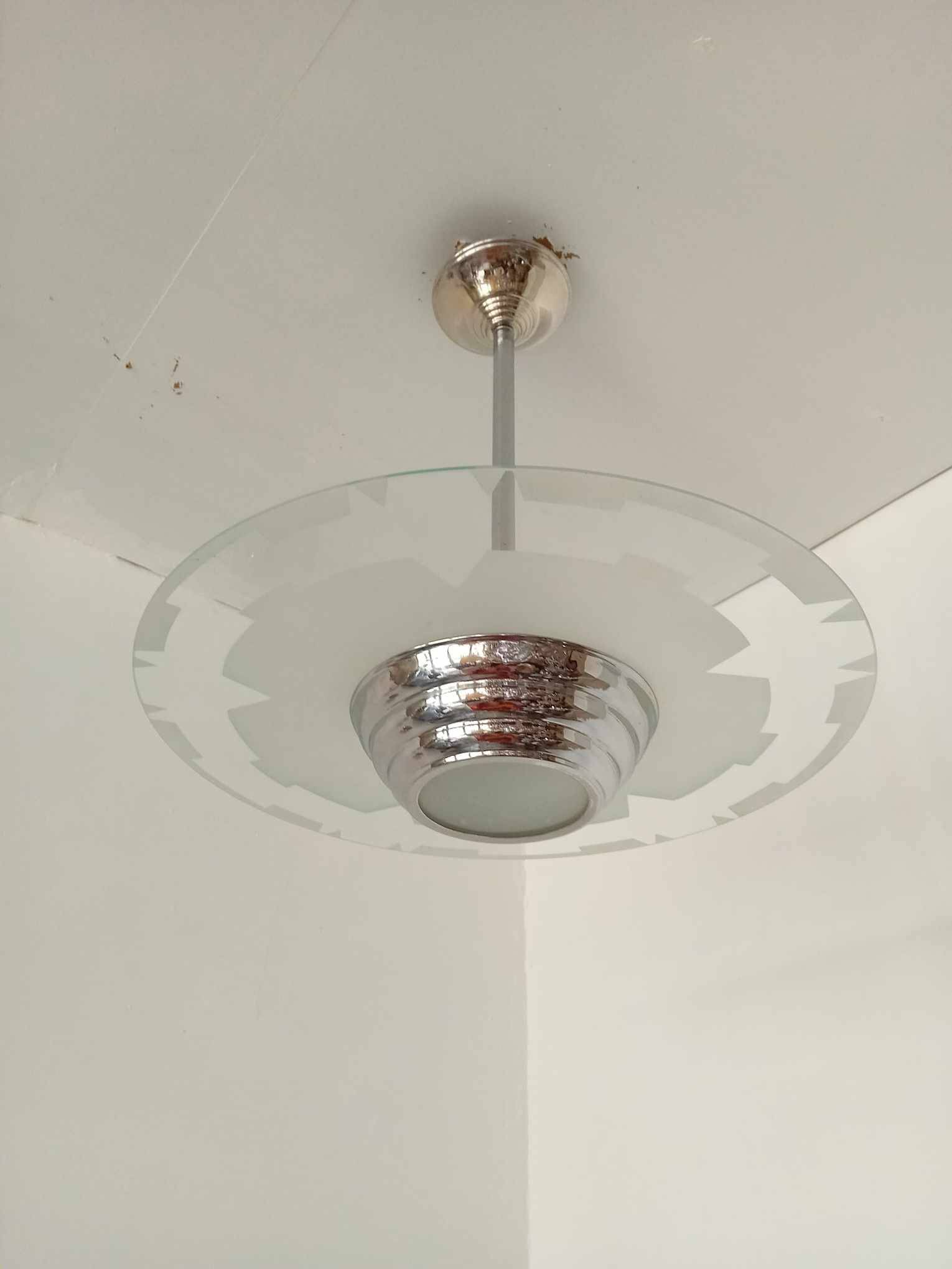 Art Deco slab chandelier