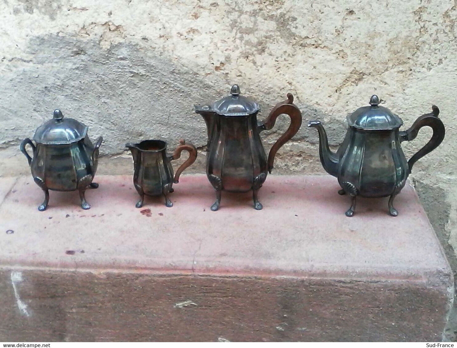 Silver metal coffee tea set