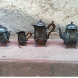 Silver metal coffee tea set