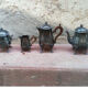 Silver metal coffee tea set