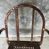 Pair of metal armchairs