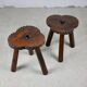 Paire de tabourets en bois, art populaire espagnol