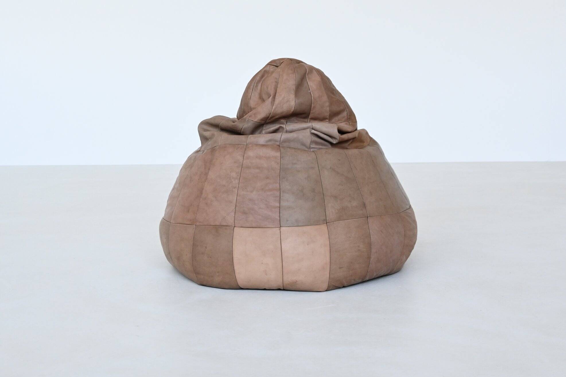 De Sede patchwork Bean Bag pouf in leather Switzerland 1970