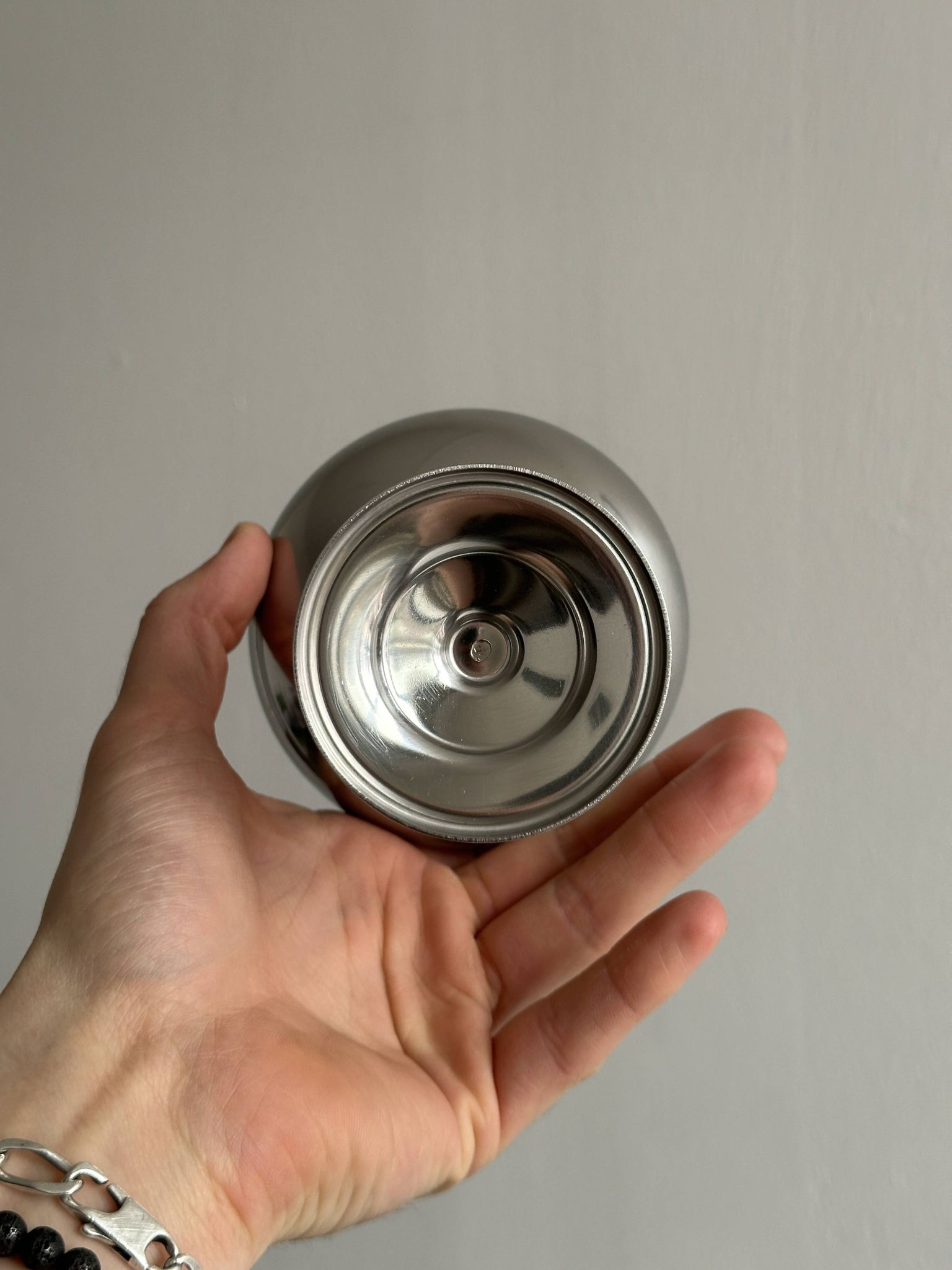 6 stainless steel dessert bowls on foot