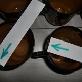 Set of 8 large enameled terracotta cups