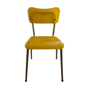 Chaise en verre jaune Cinna