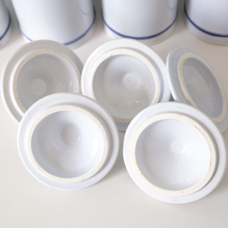 5 pots ceramic pharmacy ceramic earthenware of Longchamp