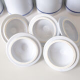 5 pots ceramic pharmacy ceramic earthenware of Longchamp