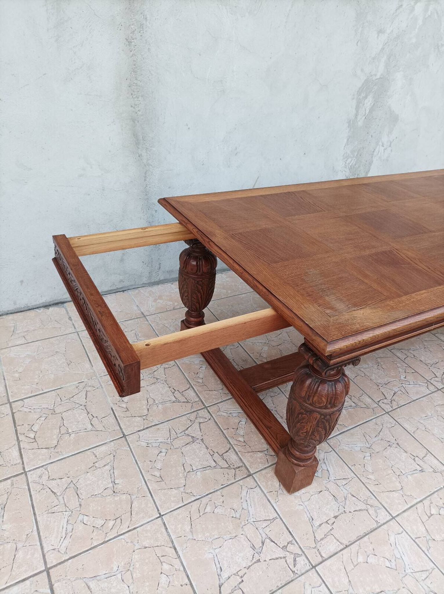 Renaissance style oak table