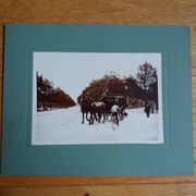 Old photograph 1900 stagecoach, horses and coachman State Railways