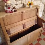 Solid oak church pew