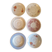 Set of 6 saucers small antique biscuit bread plates Limoges Villeroy and Bich Gilbert