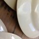 Lot de 12 assiettes creuses vintage motif bordeaux caramel