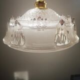 Suspension ancienne coupelle opalescente esprit baladeuse art déco 1930 ø 20.5 cm