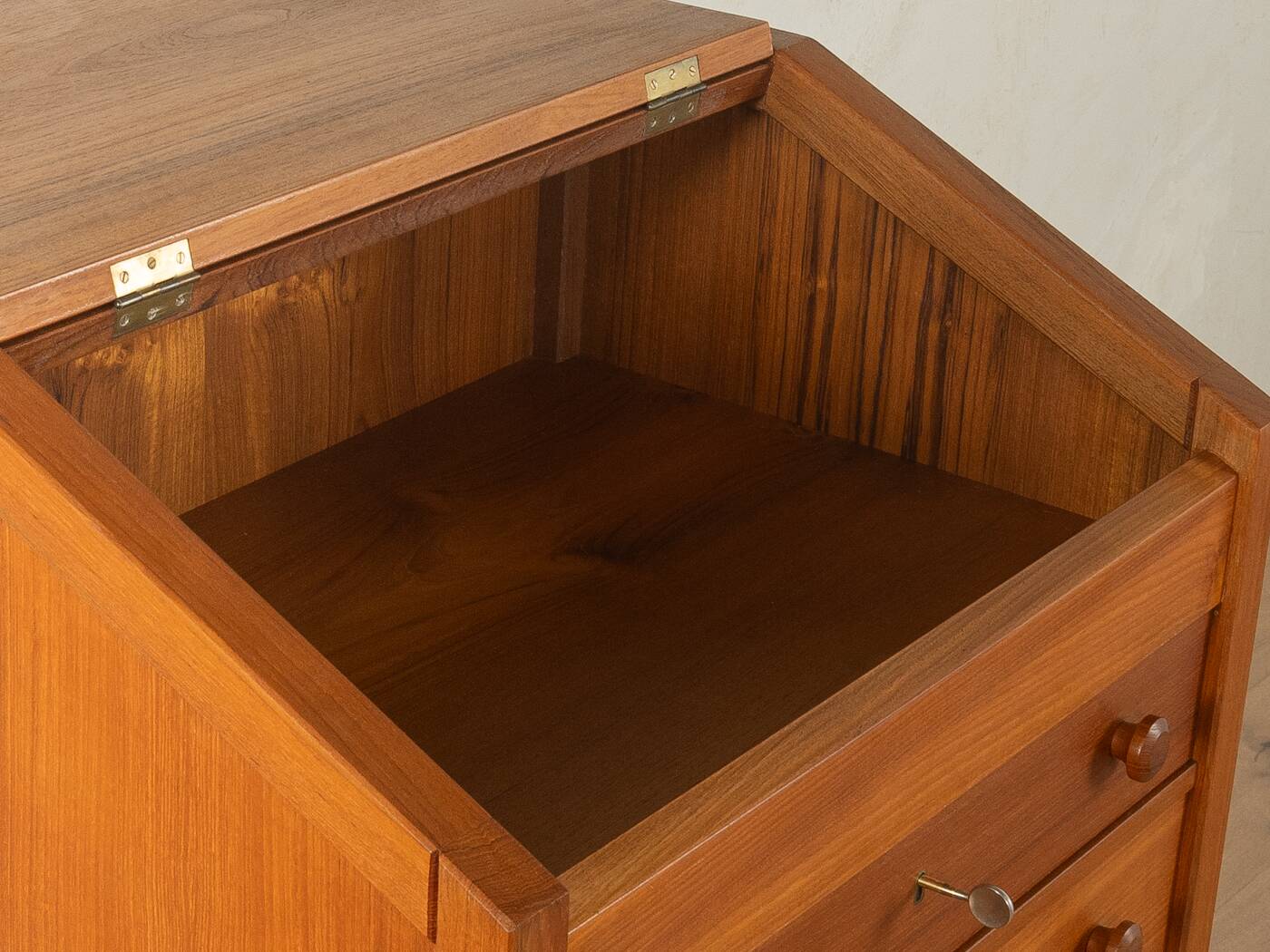 Classic standing desk from the 1960s, teak veneer, Denmark