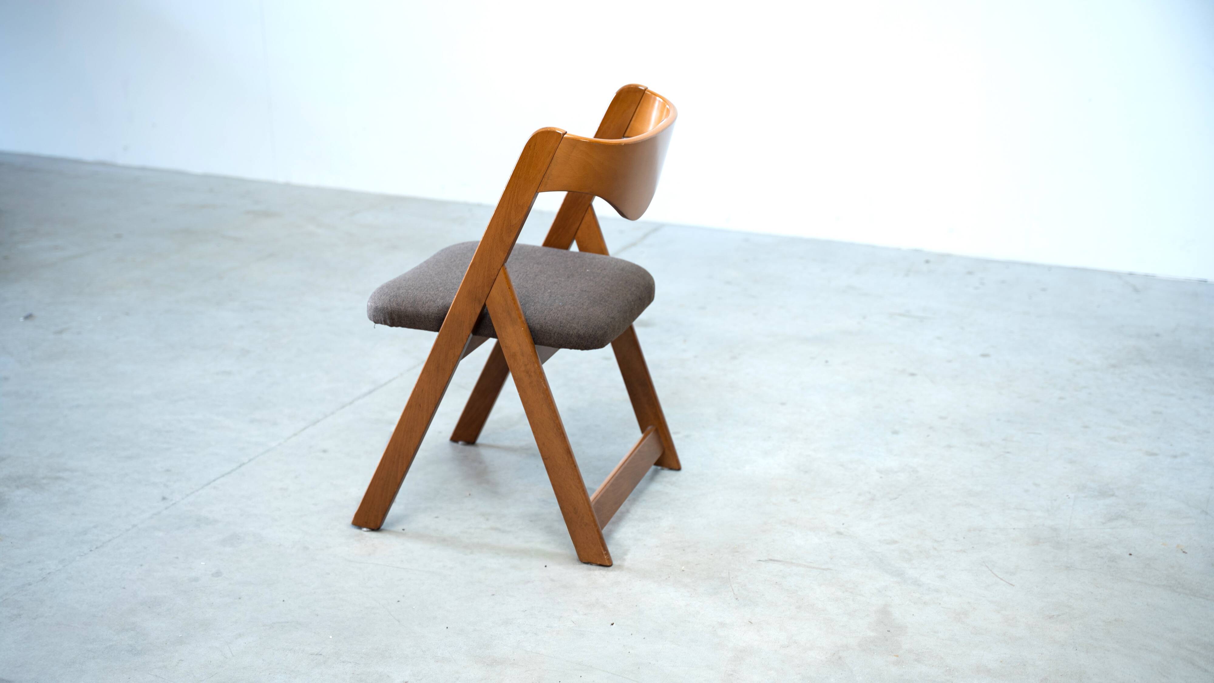 Set of six sculptural Italian dining chairs