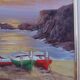 Huile sur toile signée - Bord de Mer