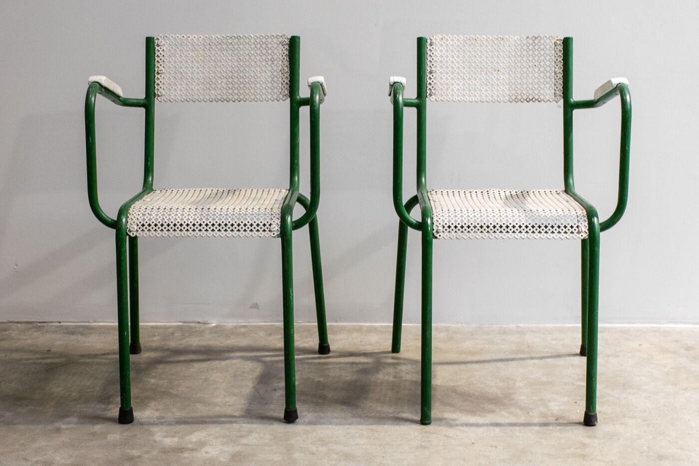 Pair of two metal garden armchairs 1960'