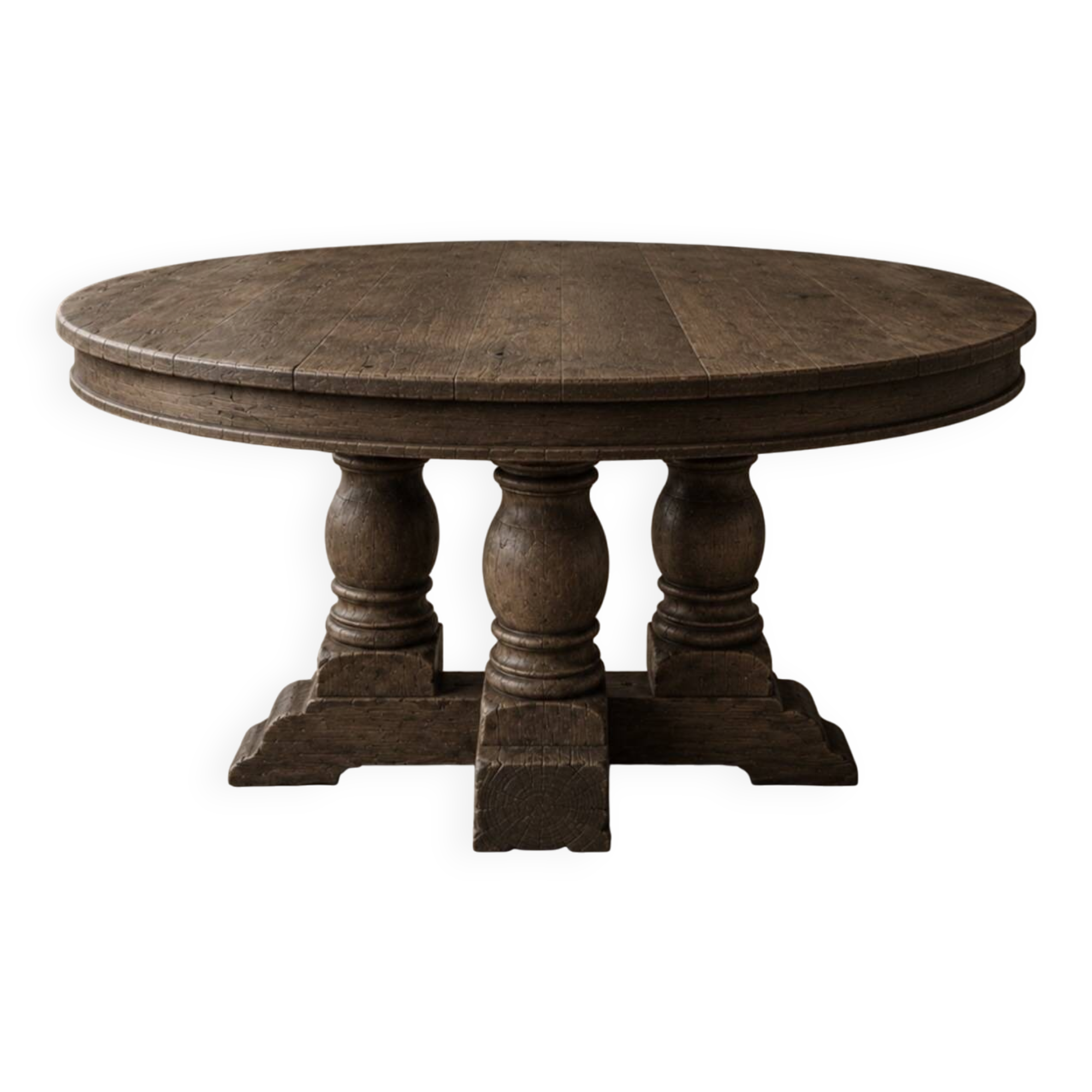 Table ronde à piétement tourné