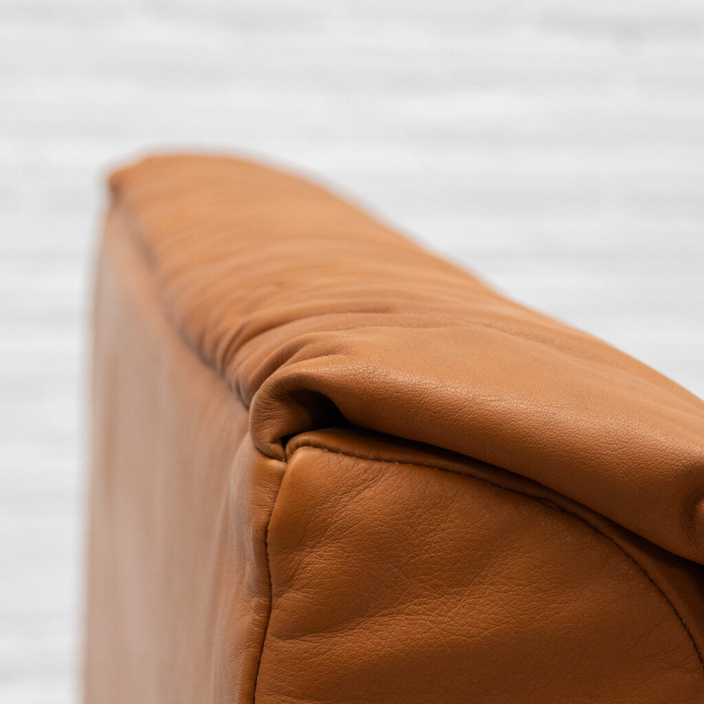 Italian Cognac Leather Bonacina Armchair 1970s