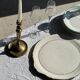 Large earthenware tart dish from Gien Quimper with a golden rim D35