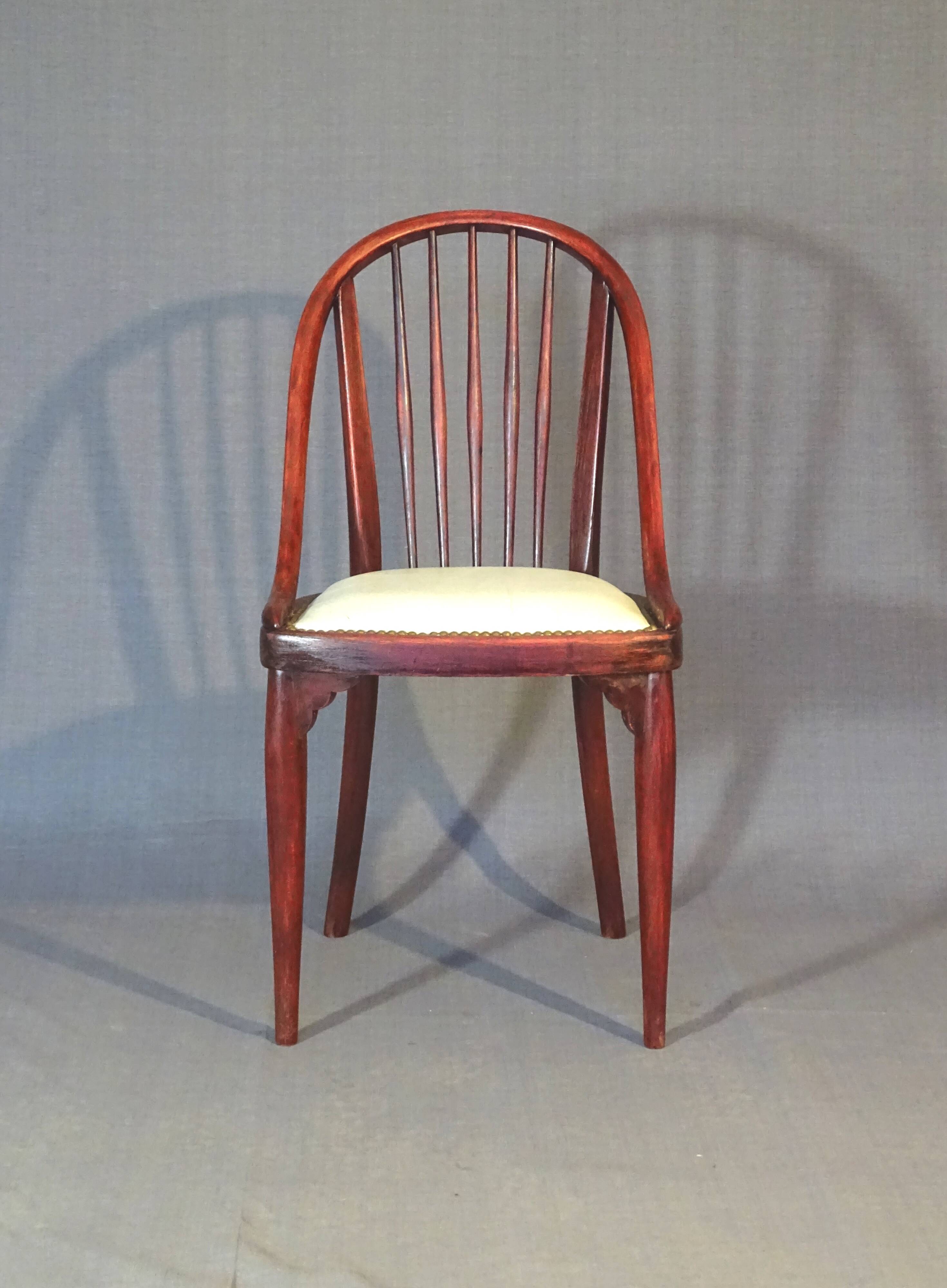 Chair/armchair Thonet No. A846, 1928/30, by Otto Prutscher, leather seat.