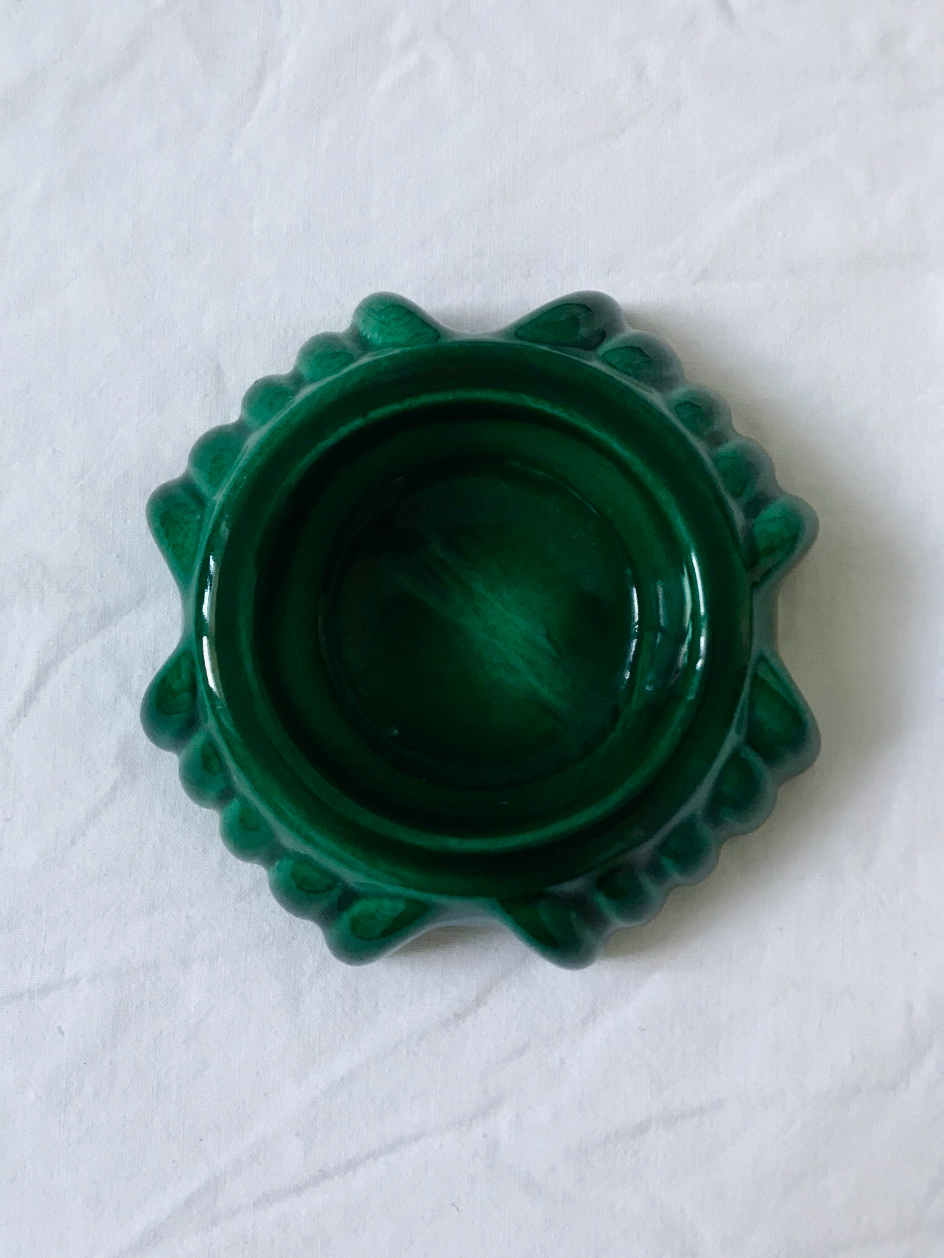 Green art déco ashtray
