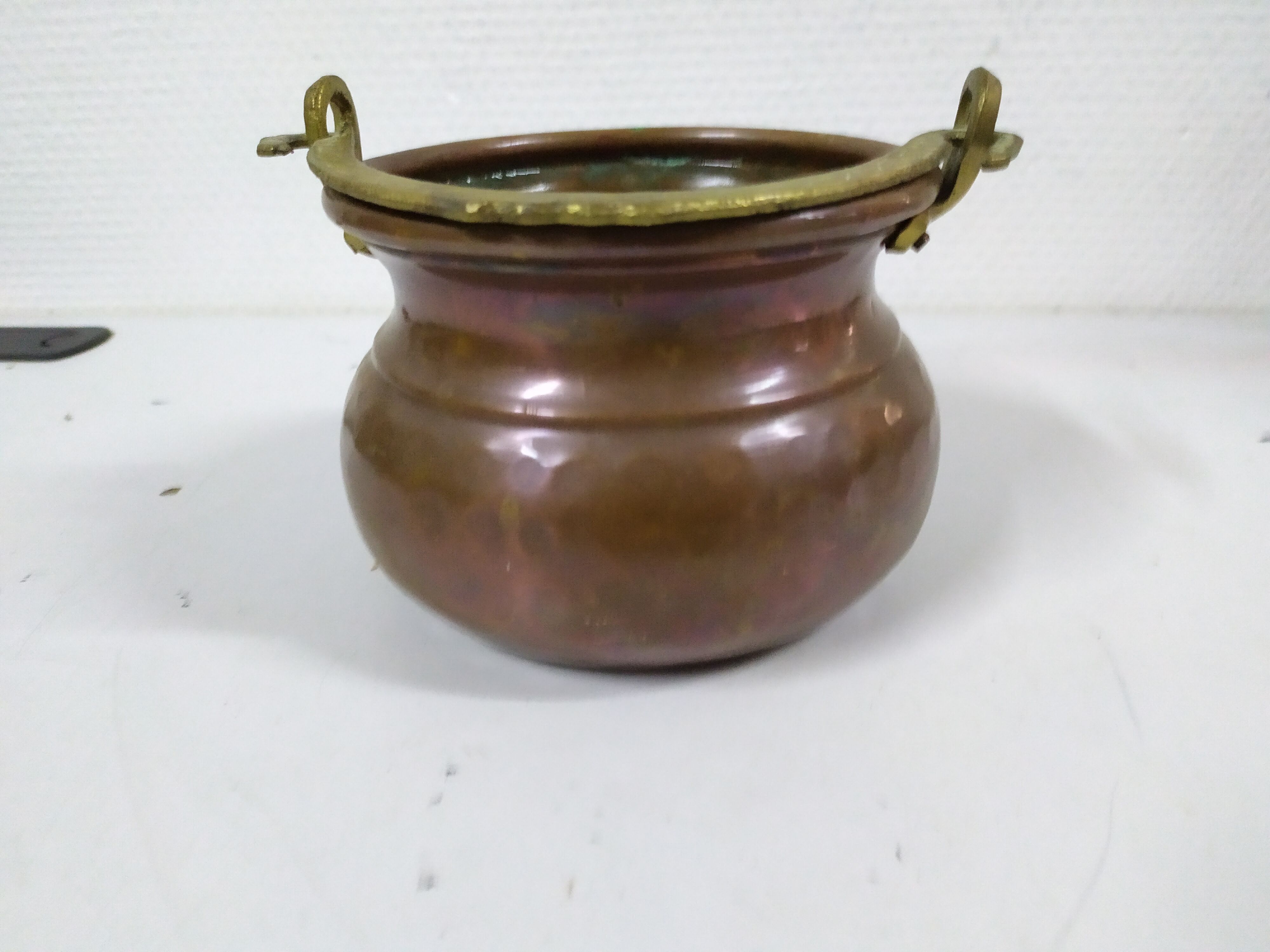 Old copper cauldron