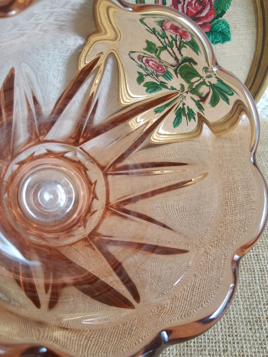 Vintage rosaline pink glass vase