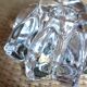 A set of 3 vintage star flower glass candle holders.