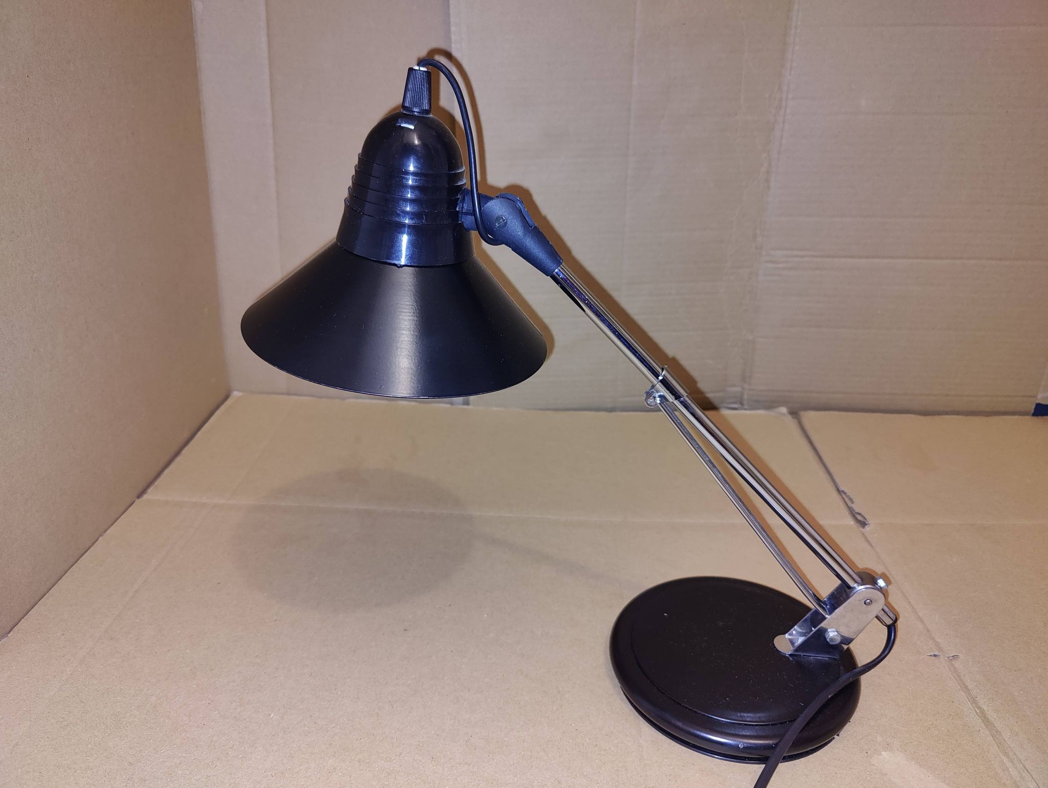 Lampe de bureau noir Aluminor années 80