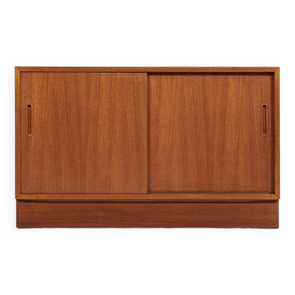 Midcentury Danish lowboard in teak with 2 sliding doors by Hundevad 1960s - 108cm